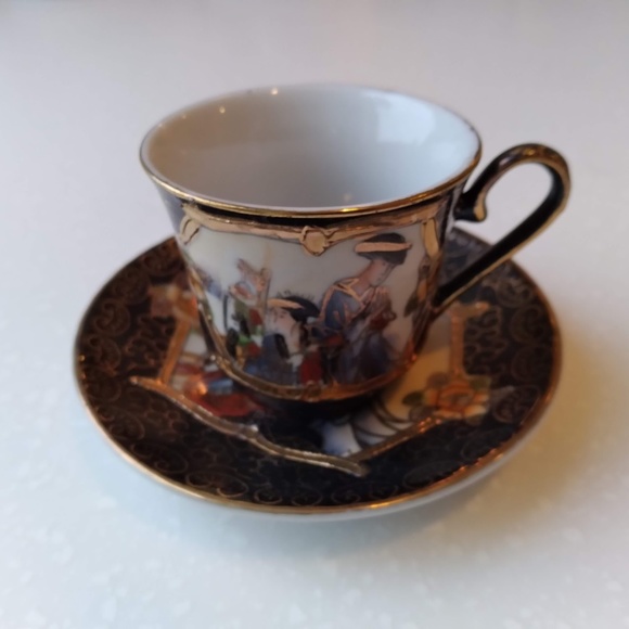 Japanese Theme Decorative Cups and Saucers Set of 5 - Picture 5 of 10